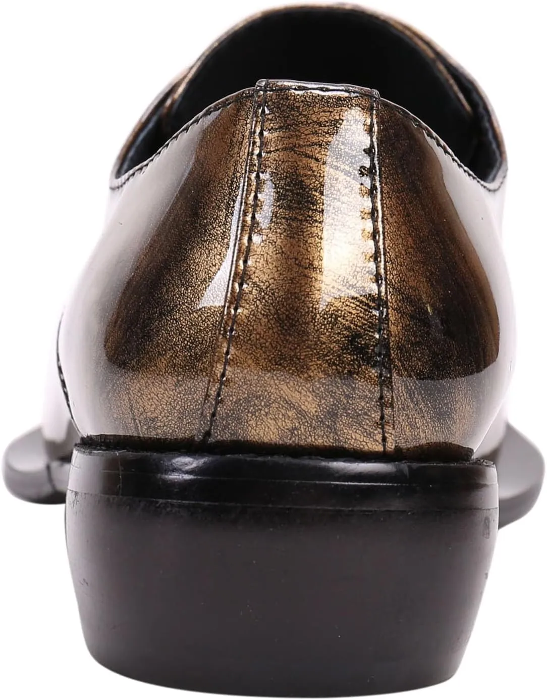 Santimon Mens Western Pointed Toe Leather Lace Up Dress Shoes Fashion Casual Metal Tip Oxford