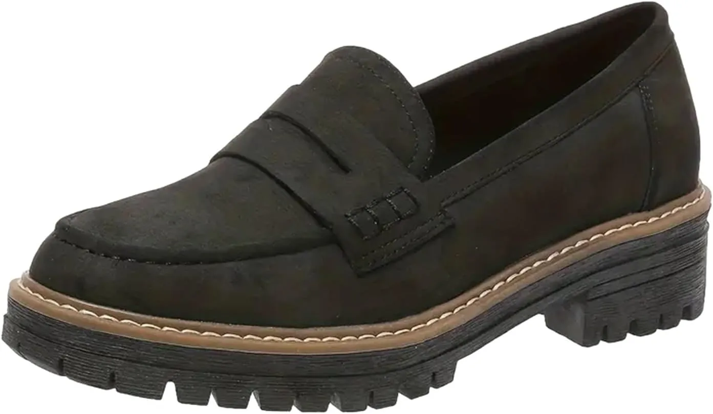 Womens Loafers Comfortable Dress,Chunky Platform Penny Loafers Lug Sole Slip On Fall Shoes Work Business Casual Shoes