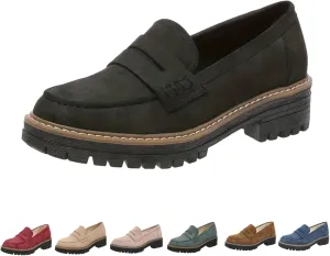 Womens Loafers Comfortable Dress,Chunky Platform Penny Loafers Lug Sole Slip On Fall Shoes Work Business Casual Shoes